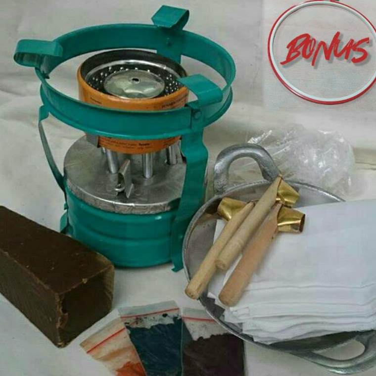 

Produk Berkualitas Paket Alat Batik Set Lengkap Kompor canting malam pewarna mori wajan waterglass batik