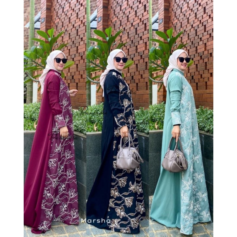 marsha dress / gamis katun bordir