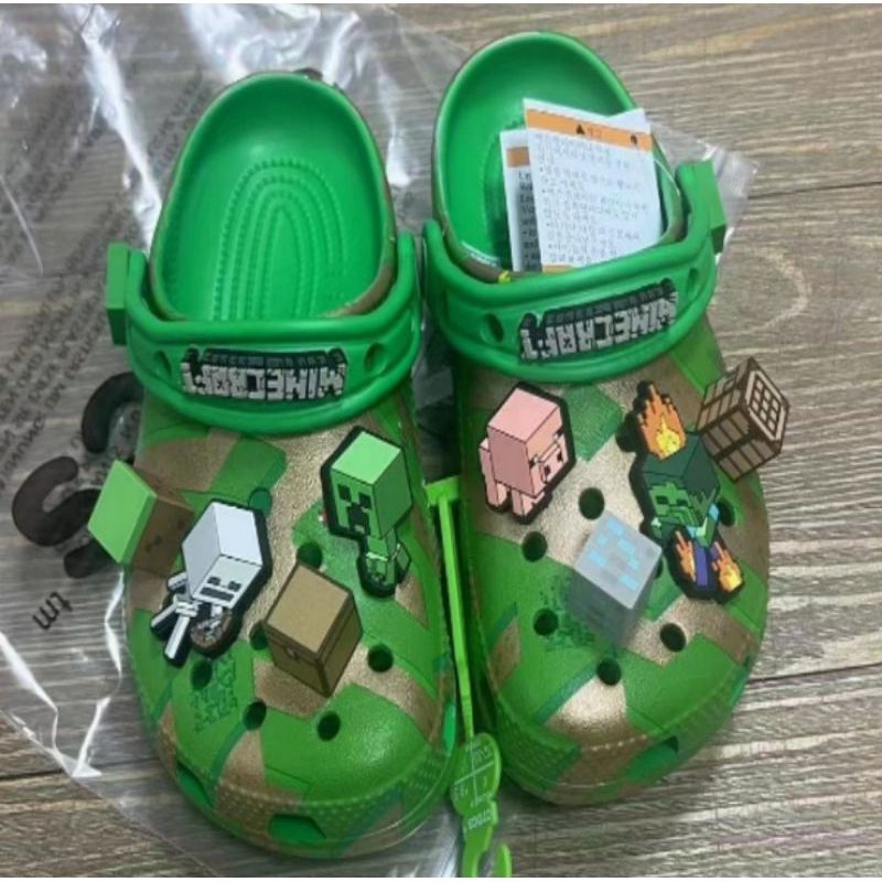 crocs Minecraft/sandal crocs anak Minecraft/crocs free jibbitz/size 27-35