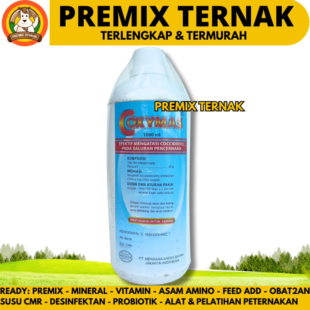COXYMAS 1 LITER - Obat Ayam Berak Darah Cocci Pencernaan Hewan Unggas Ayam Coccidiosis Diclazuril