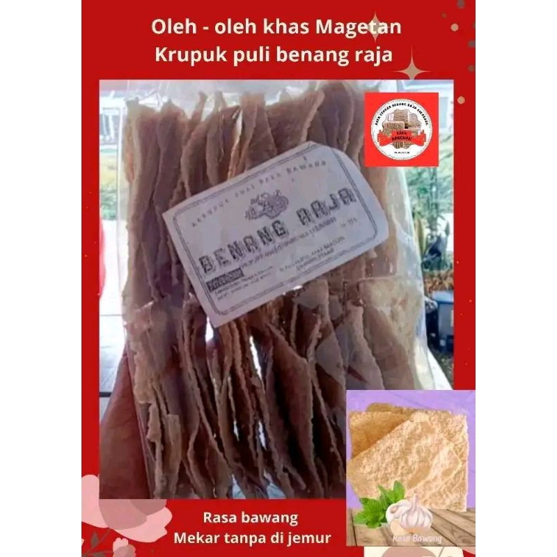 

Krupuk puli gendar isi 40 lembar /400 gram benang raja