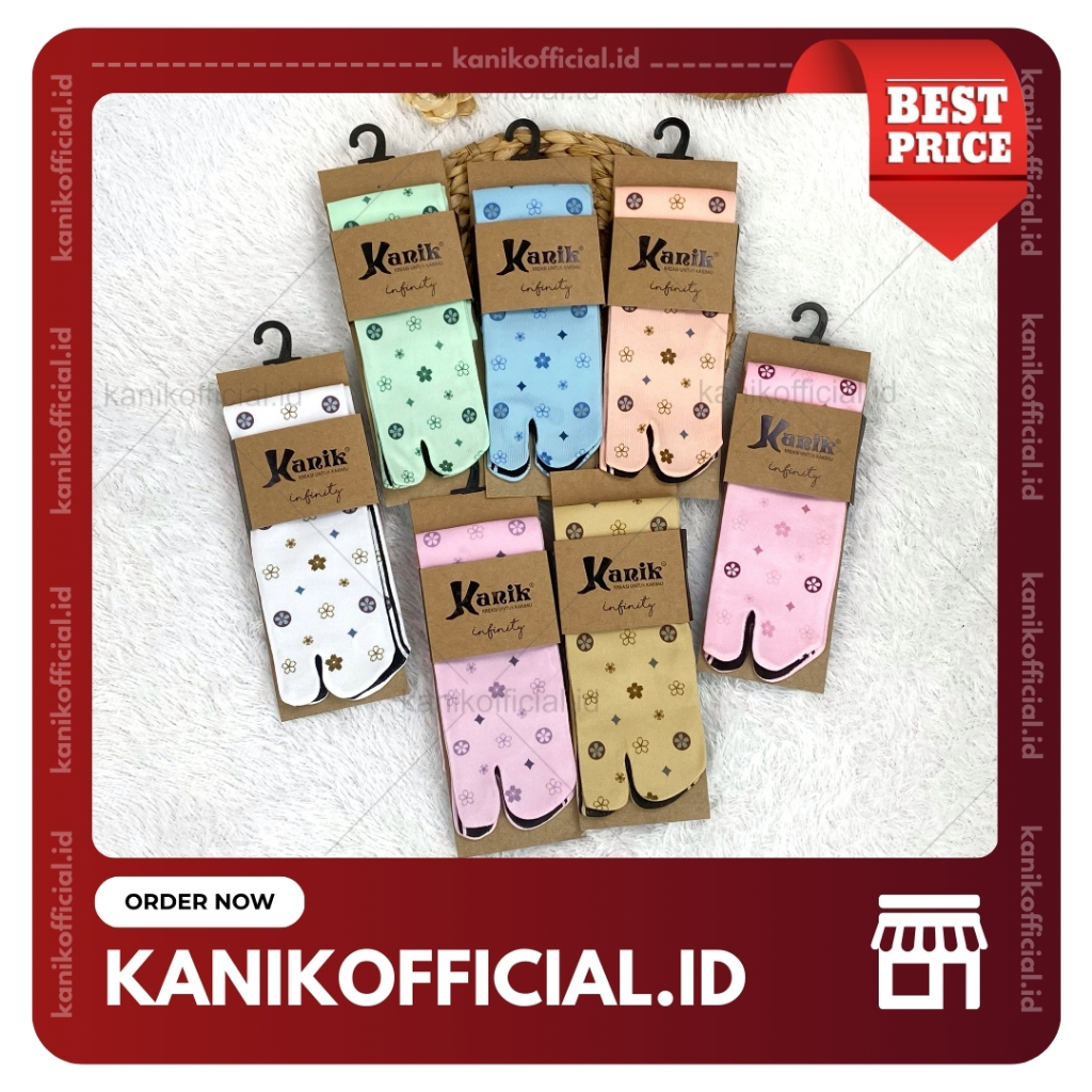 Kanik Kaos Kaki Muslimah Cantik Jempol Printing Motif Button Warna Random