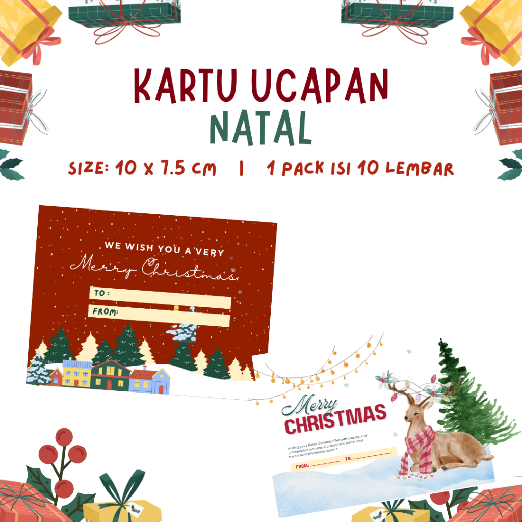 

KARTU UCAPAN NATAL MERRY CHRISTMAS GREETING CARD NATAL GIFT CARD HAMPERS (5 pcs)