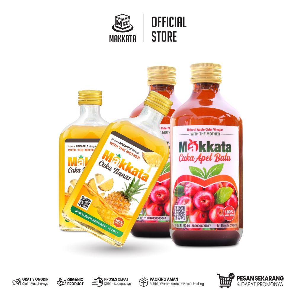 

MAKKATA CUKA APEL & NANAS Malang Organic Cider Vinegar Original Untuk Diet Herbal Alami BPOM