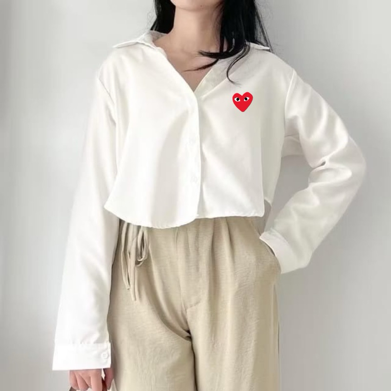 kemeja crop play kemeja kuliah play dg kemeja import play blouse play kemeja crop polo