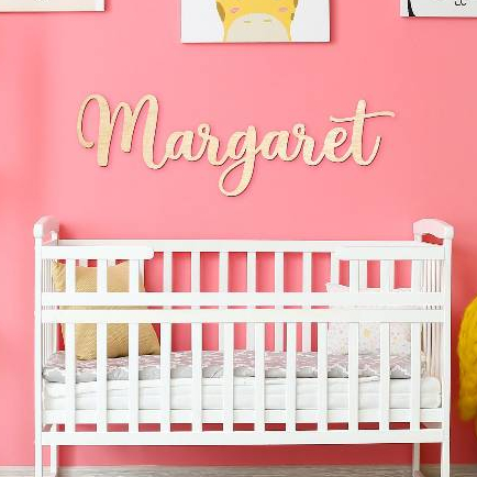 Nama anak dipotong Papan Nama Kayu Nama ( FREE CUSTOM NAMA ) depan kayu Dekorasi Kamar Bayi Kustom D
