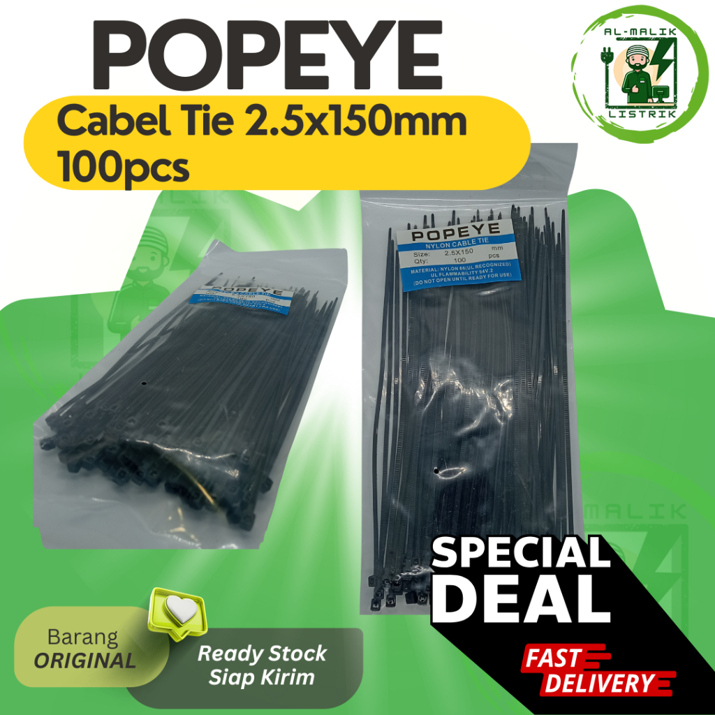 

Cabel Tie 2.5x150mm Kabel Tie Kabel Ties 100pcs POPEYE