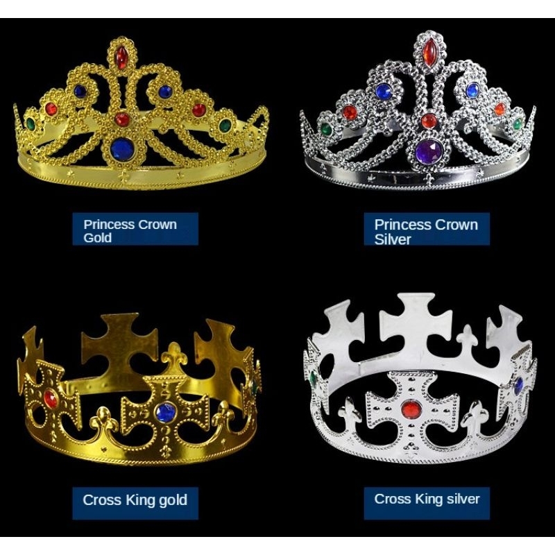 mahkota raja ratu emas silver king queen gold tembaga abu hiasan kepala wisuda anak ujian kompre ban