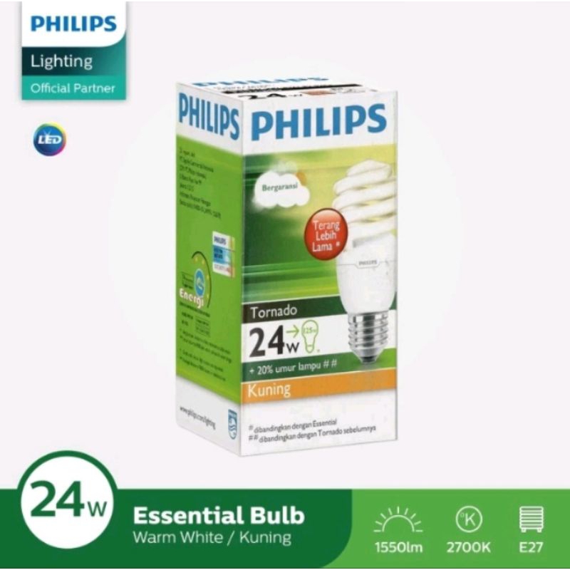 Lampu Philips Tornado | Spiral | 24 Watt | Cahaya Kuning
