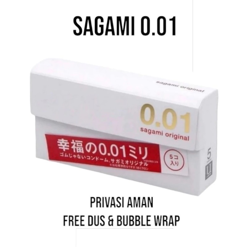 Gigikbunga Kondom Sagami 0.01 Jepang Isi 5 Pcs 001 / Size L 10 Pcs Japan
