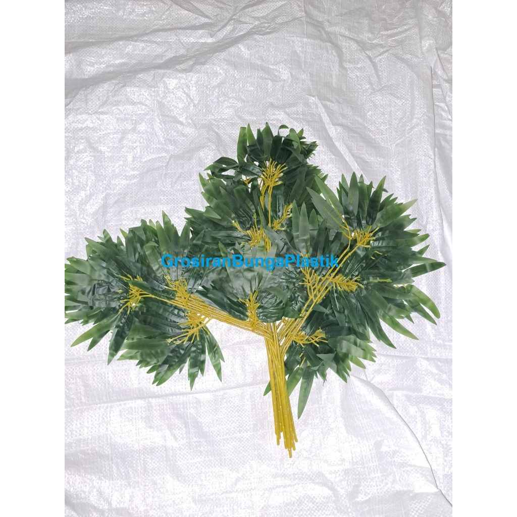 Daun Artificial/Daun Hias/Daun Plastik/Daun Dekorasi/Daun Bambu Hijau