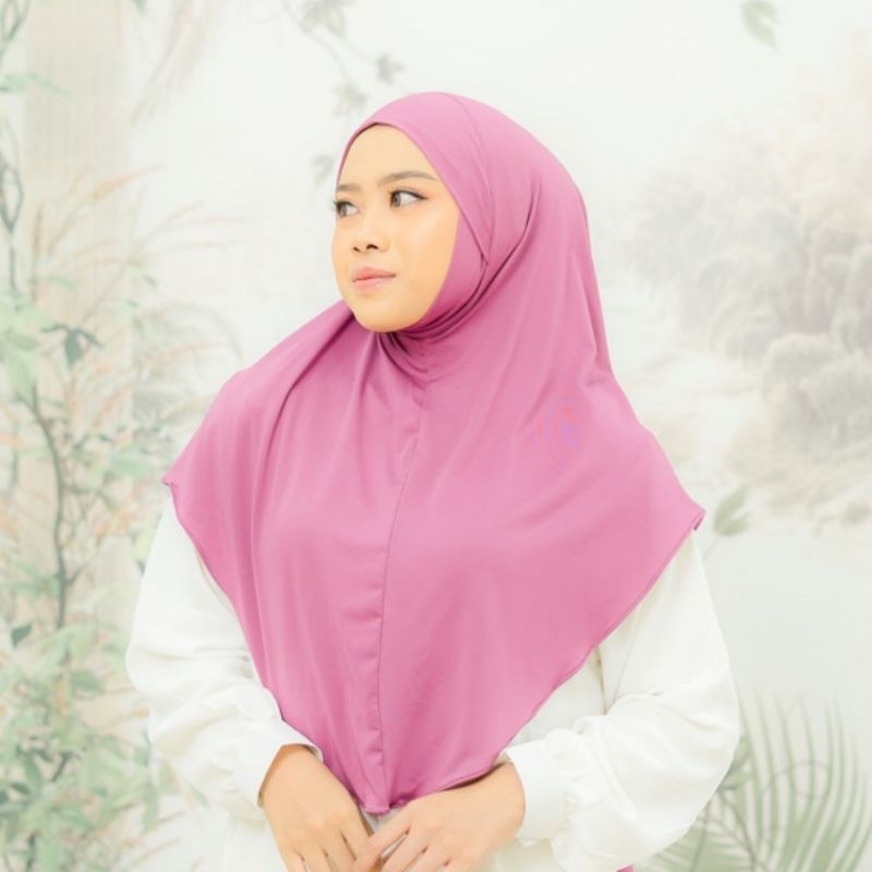 Pussat ❤️ Adreena Bergo Dagu Spandeks Jersey Premium Khimar Umroh Haji Kajian Hijab Instan Daily Hij