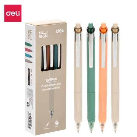 

Nusign Retracable Gel Pen / Pulpen Gel Cetak 0.7 mm Tinta Hitam Biru Body Pastel ENS666