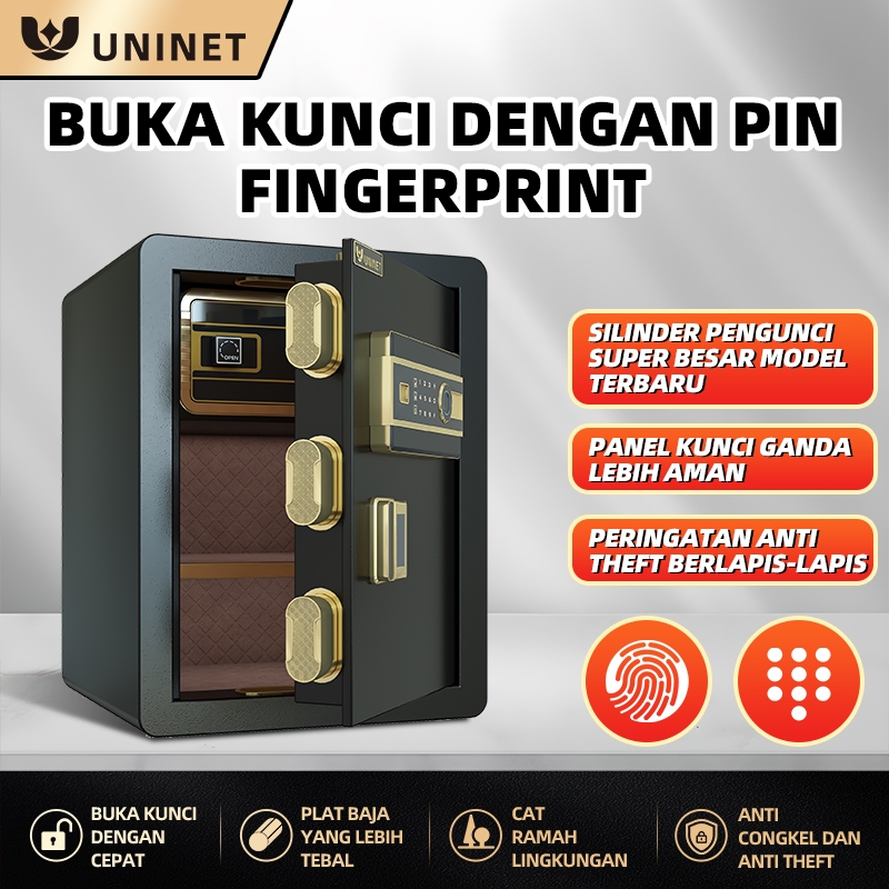 Uninet Brankas Uang Brankas Besar Elektrik Ukuran 45cm-80CM Includer Pin dan Fingerprint