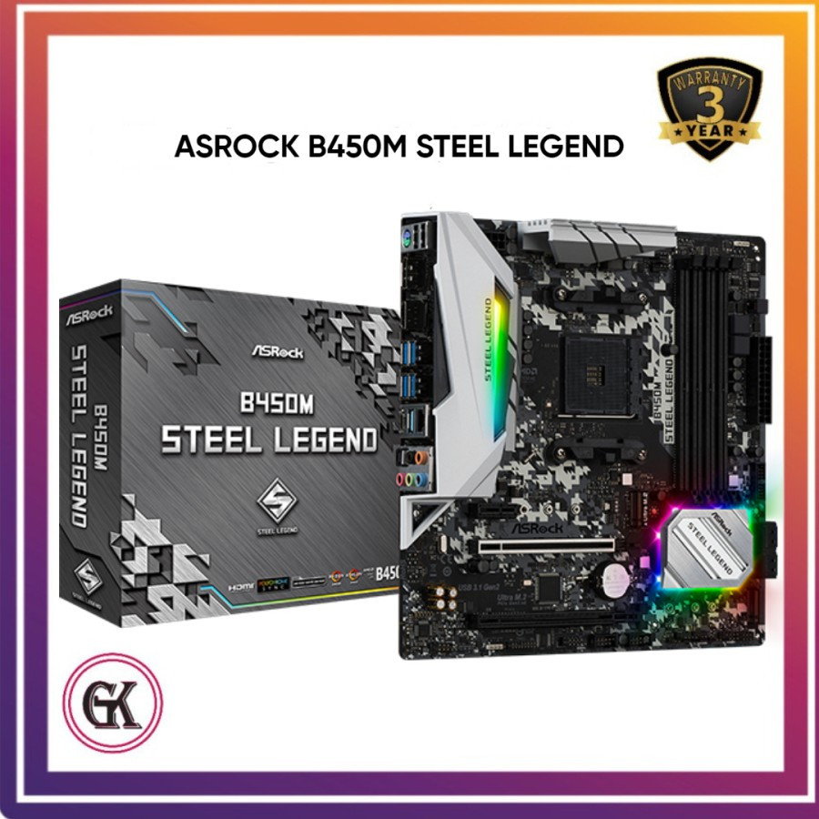 MOTHERBOARD ASROCK B450M STEEL LEGEND ( AM4 / B450 / DDR4 )