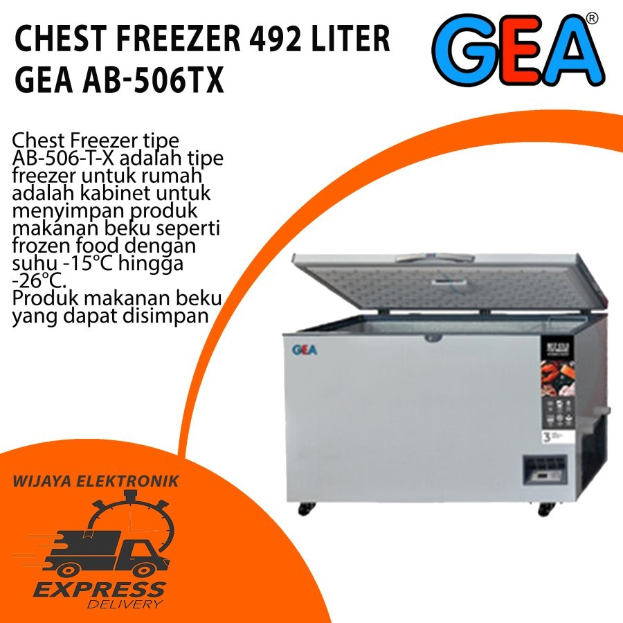 GEA AB-506-TX Chest Freezer 492 Liter AB506TX Frezer box Gea Ab 506 TX
