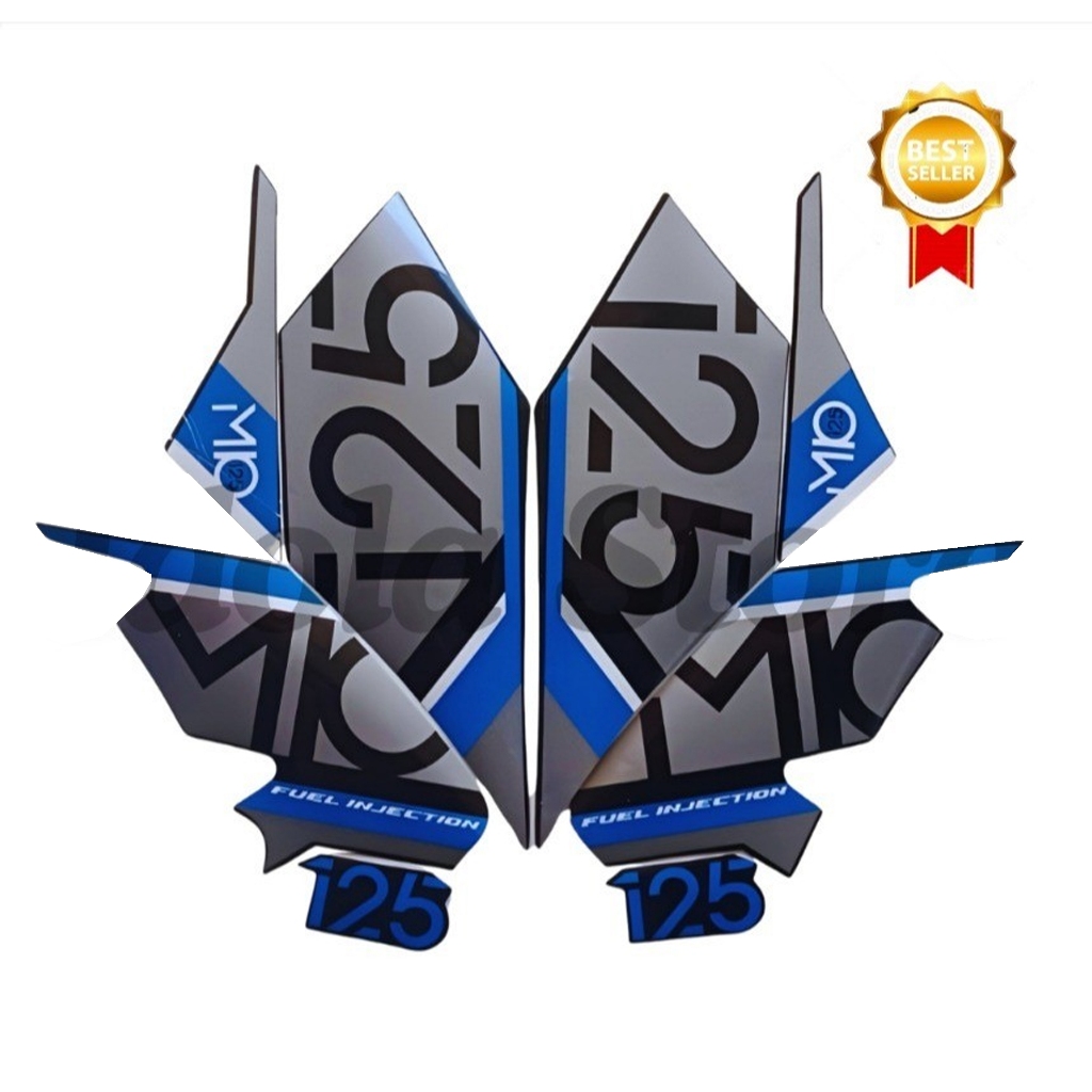 Stiker Striping Mio M3 2017 Silver Biru | Stiker Standart Mio M3 2017| Striping Standart Mio M3 2017