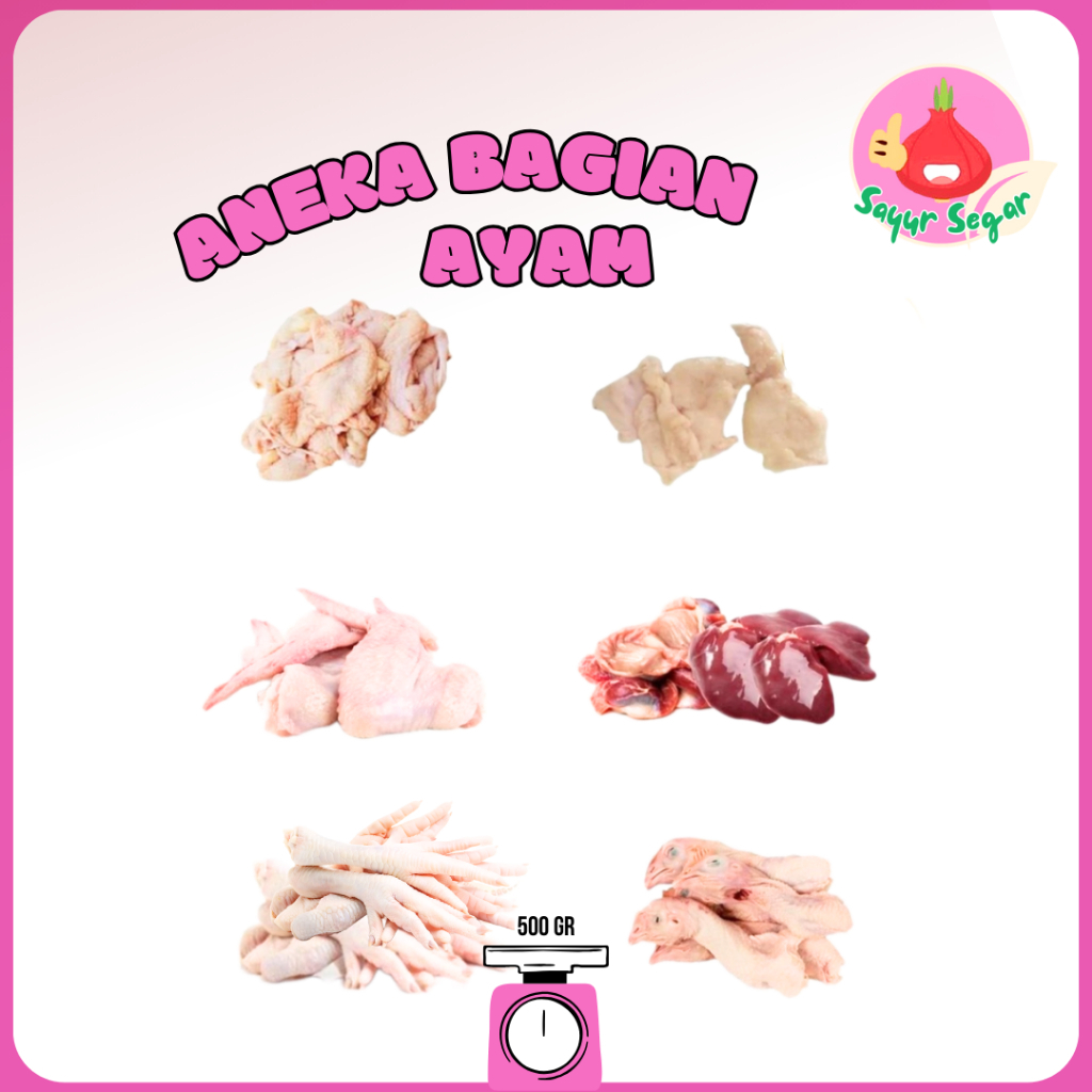

Sayur Segar - Bagian Ayam Segar /Ceker Ayam /Kepala Ayam 500 gr