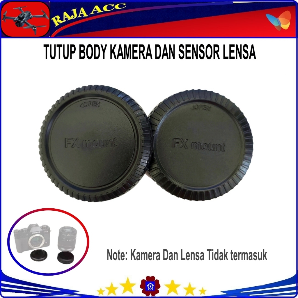 Body Cap and Rear Cap for Fujifilm Mirrorless / Tutup Body Kamera dan Sensor Lensa for Fujifilm Mirr