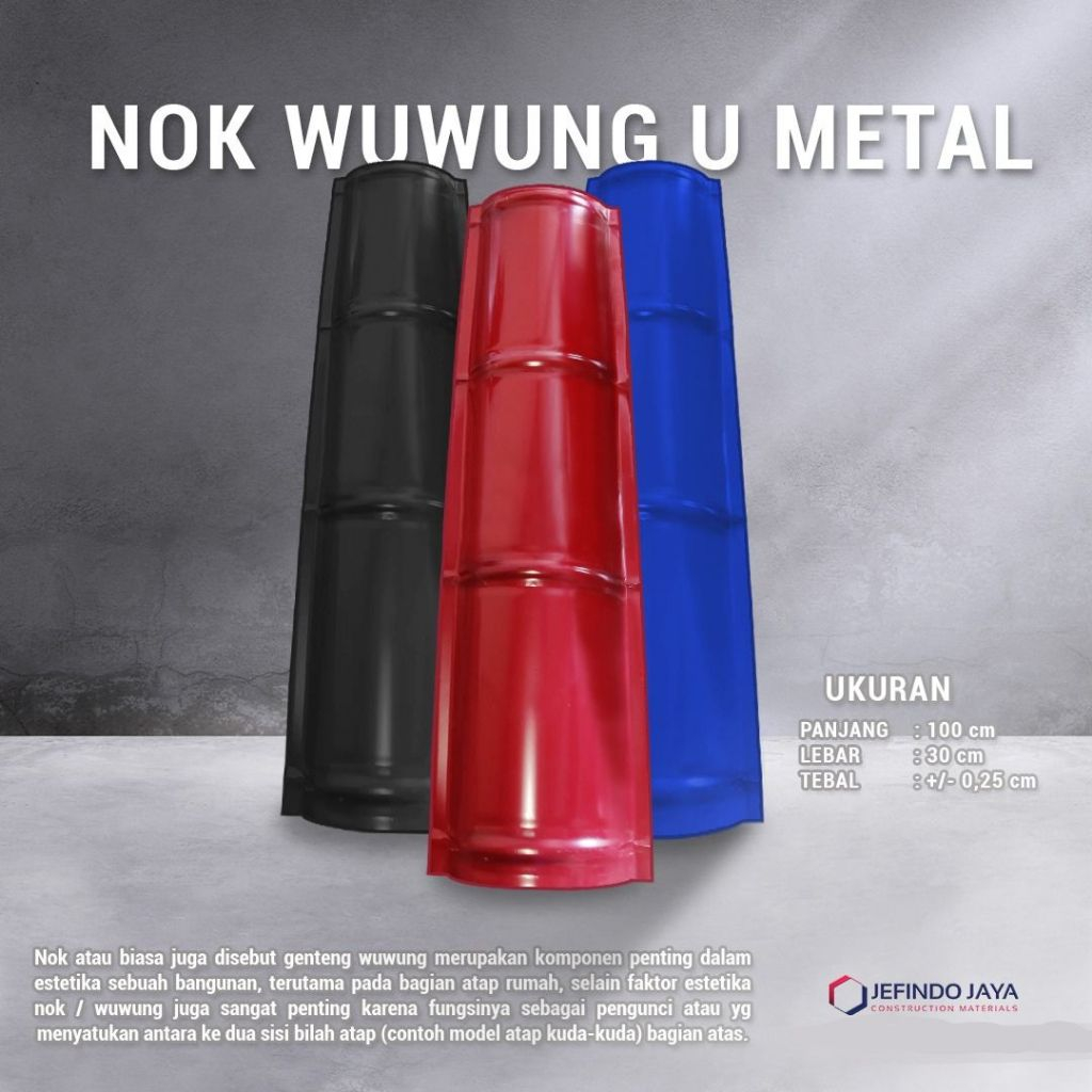 NOK / WUWUNG METAL MODEL U - NOK GALVALUM 1 METER