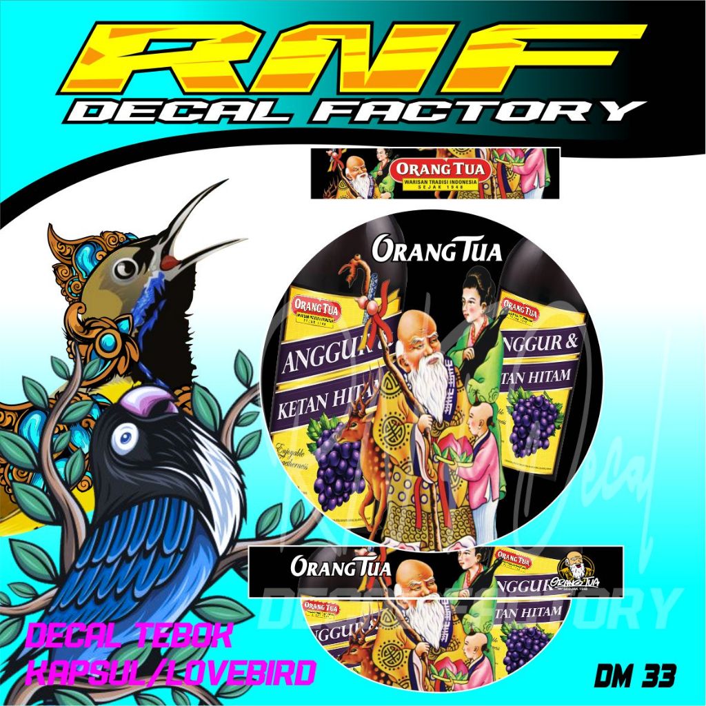 DECAL STIKER TEBOK LOVEBIRD CUSTOM