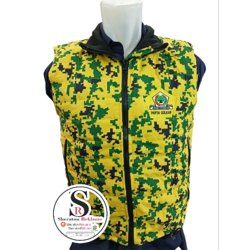 Rompi full print loreng golkar vest