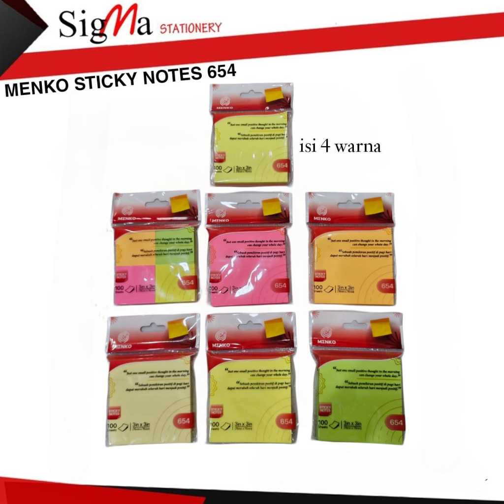 

Menko Sticky Notes 654 / Sticky Notes Menko / Catatan Tempel / Kertas Penanda MENKO 654