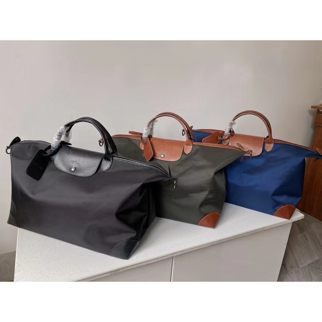Tas Perjalanan LC / BOX-ford Kain nilon tahan air menebal dengan tas belanja tote kulit sapi Tas per