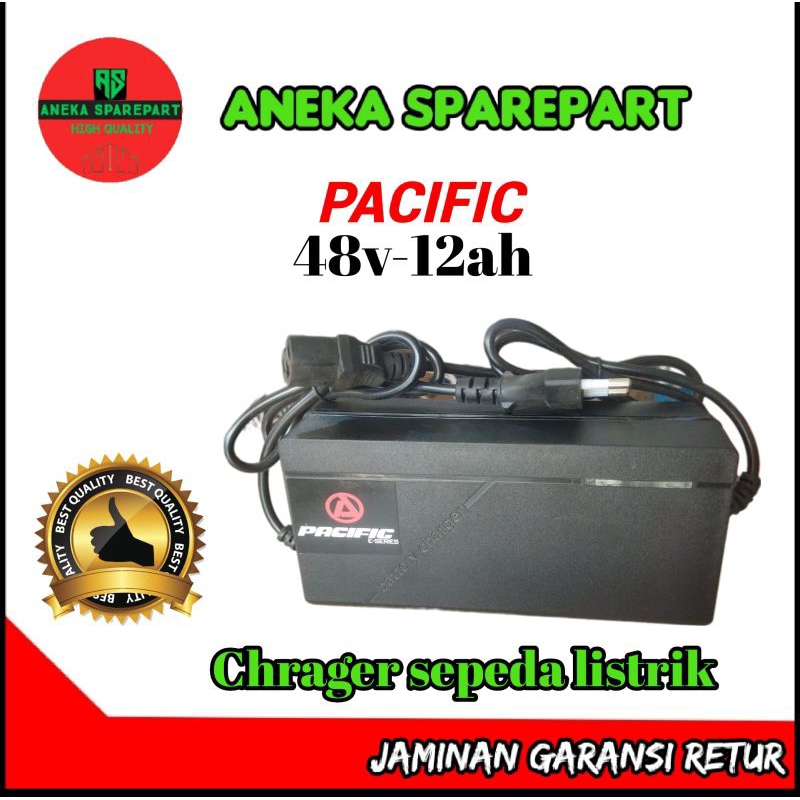 CHARGER ADAPTOR SEPEDA LISTRIK PACIFIC 48V-12AH,untuk sepeda listrik Pacific