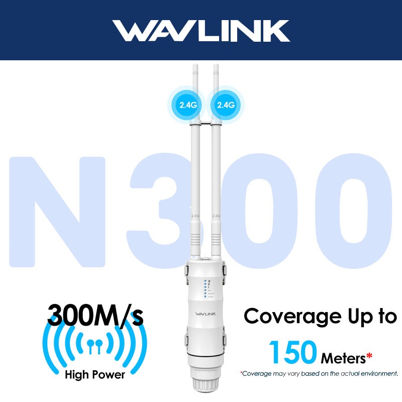 WAVLINK N300 High Power Outdoor Router Wifi Access Point Wireless Wifi Extender Antenna Omni-directi