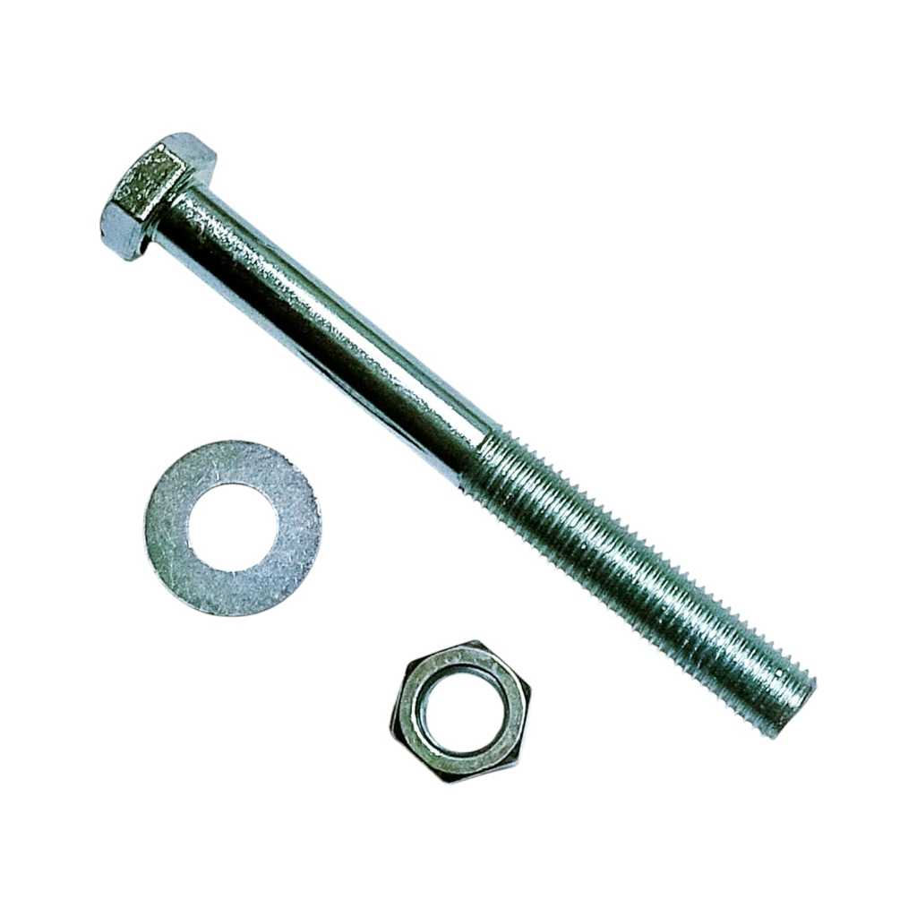 Baut mur ring set baut M16 X 15CM / 150mm kunci 24mm putih galvanis drat kasar termurah