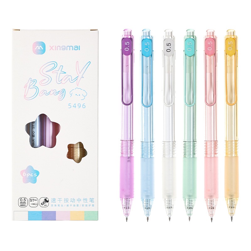 

SET 6PCS Premium GEL PEN Ballpen Ballpoint Bolpen Pulpen Gel warna Hitam - Pastel Color series 0,5 mm
