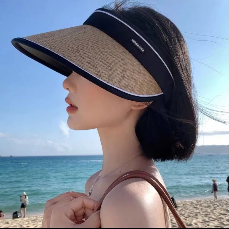 Topi Visor Wanita Topi Visor Anti UV Topi Senam Topi Olahraga Wanita Style Korean