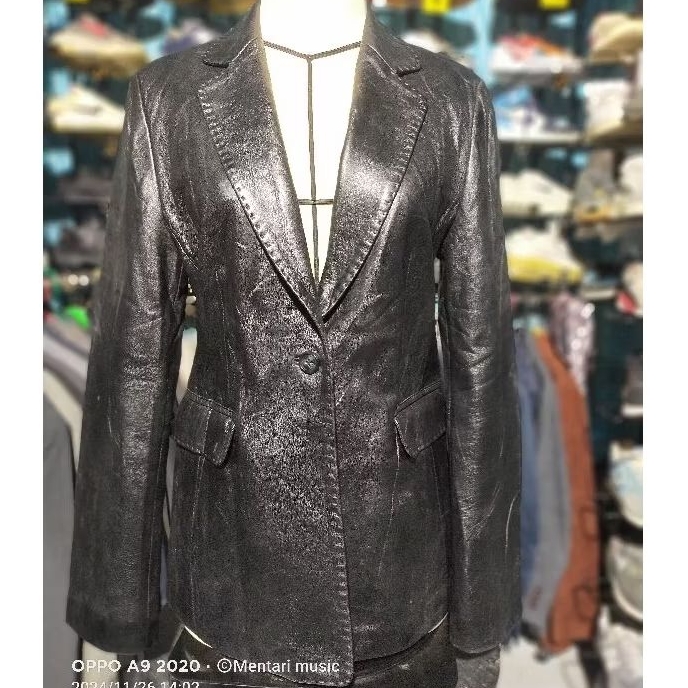 jas blazer wanita leather