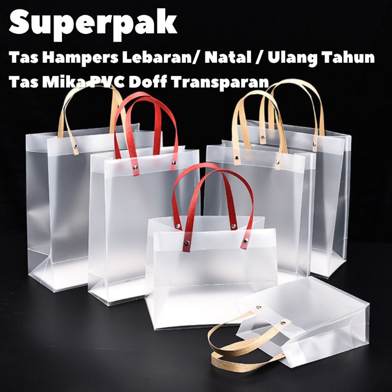 

[Grosir 10pcs] Goodie Bag Tas Mika Doff Transparan Uk 13x7x15