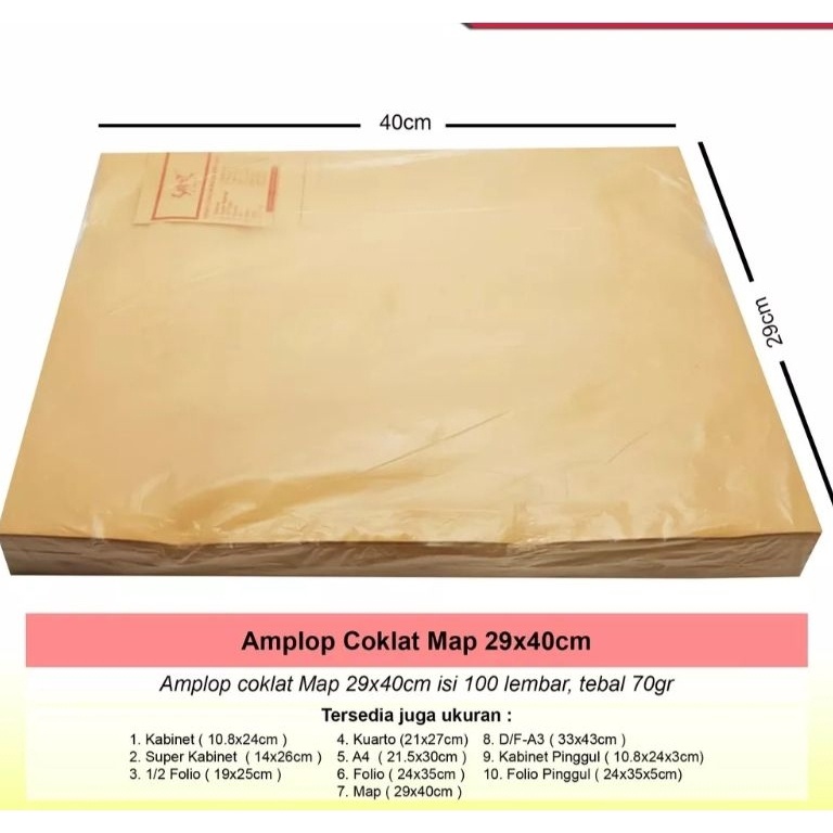 

bc Ready Stock Amplop Coklat Map Garan 1 pcs 94