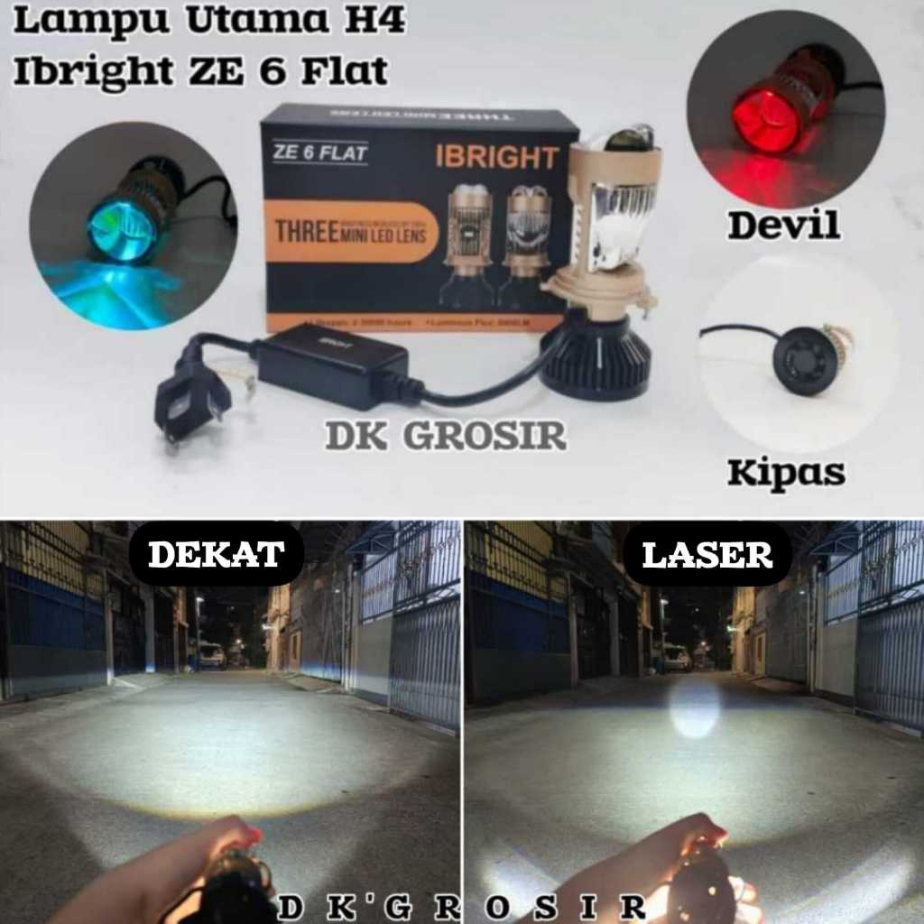 IBRIGHT ZE 6 - Lampu Utama H4 LED FLAT RHD ZE6