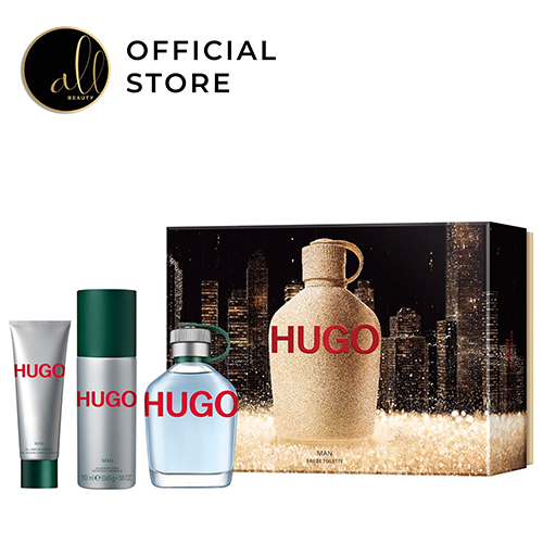 HUGO Man Gift Set ( Hugo Man Parfum EDT 125ML + Hugo Man Deodorant Spray150ML + Hugo Man Shower Gel 