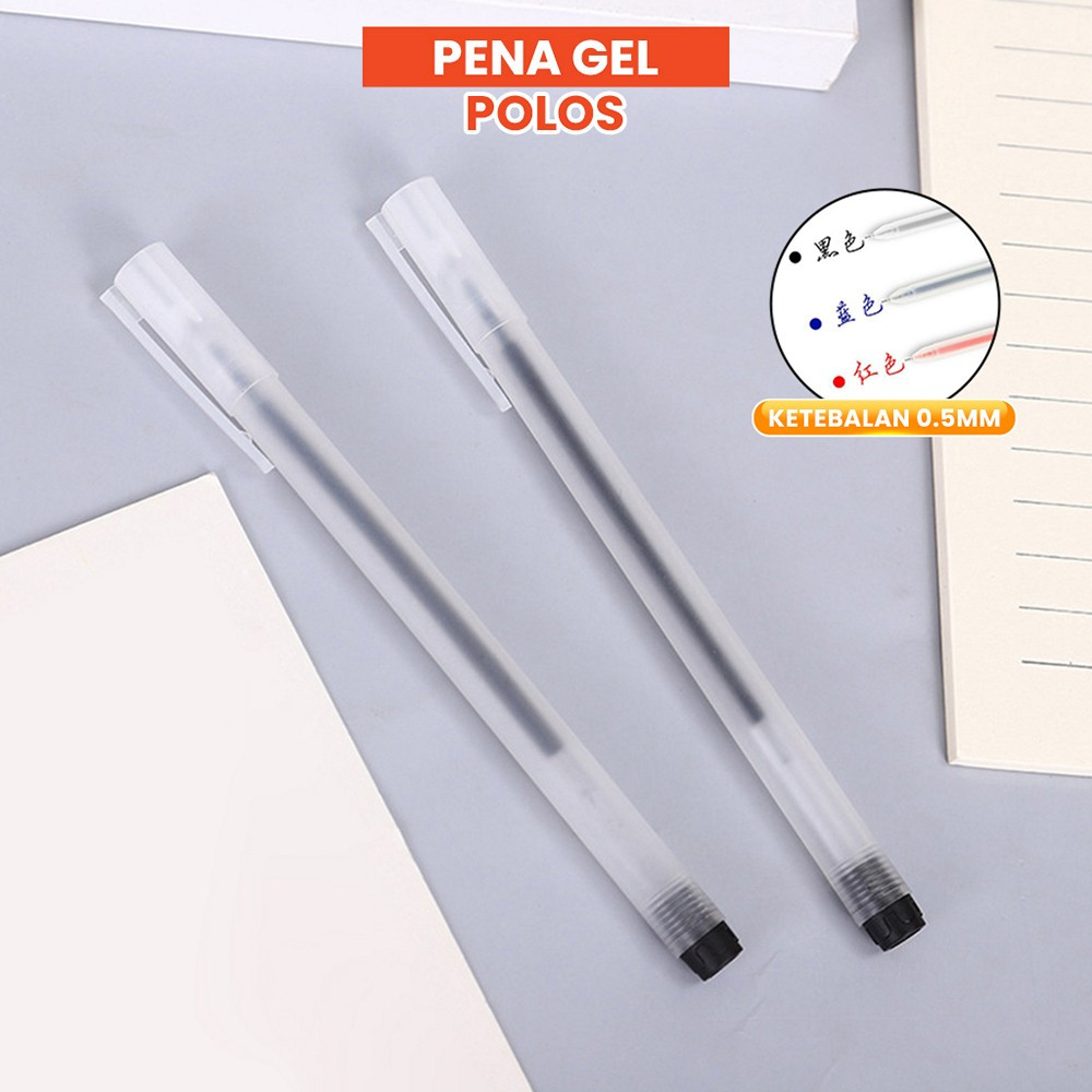 

Pena Gel Alat Tulis Pulpen 0.5mm Motif Polos Simple / Pena Perlengkapan Sekolah Ballpoint / Pulpen Cair Kantor Sekolah Import Stockami A46