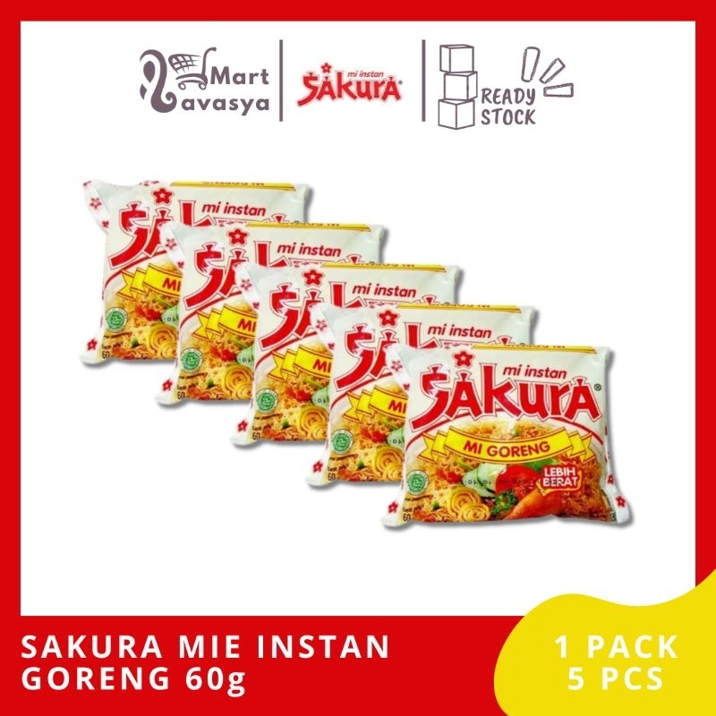 

SAKURA MIE GORENG 60g - 1 PACK ( 5PCS ) - KOTA BANDUNG - LAVASYA MART