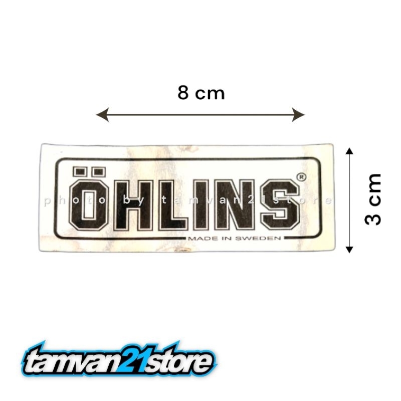 

Sticker stiker Ohlins Silver Chrome Laminasi Glossy