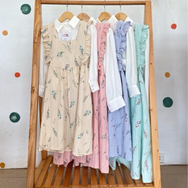 (JACKANDJOE) Flora Dress Set 2in1/Gamis anak/dress anak/dress vintage anak