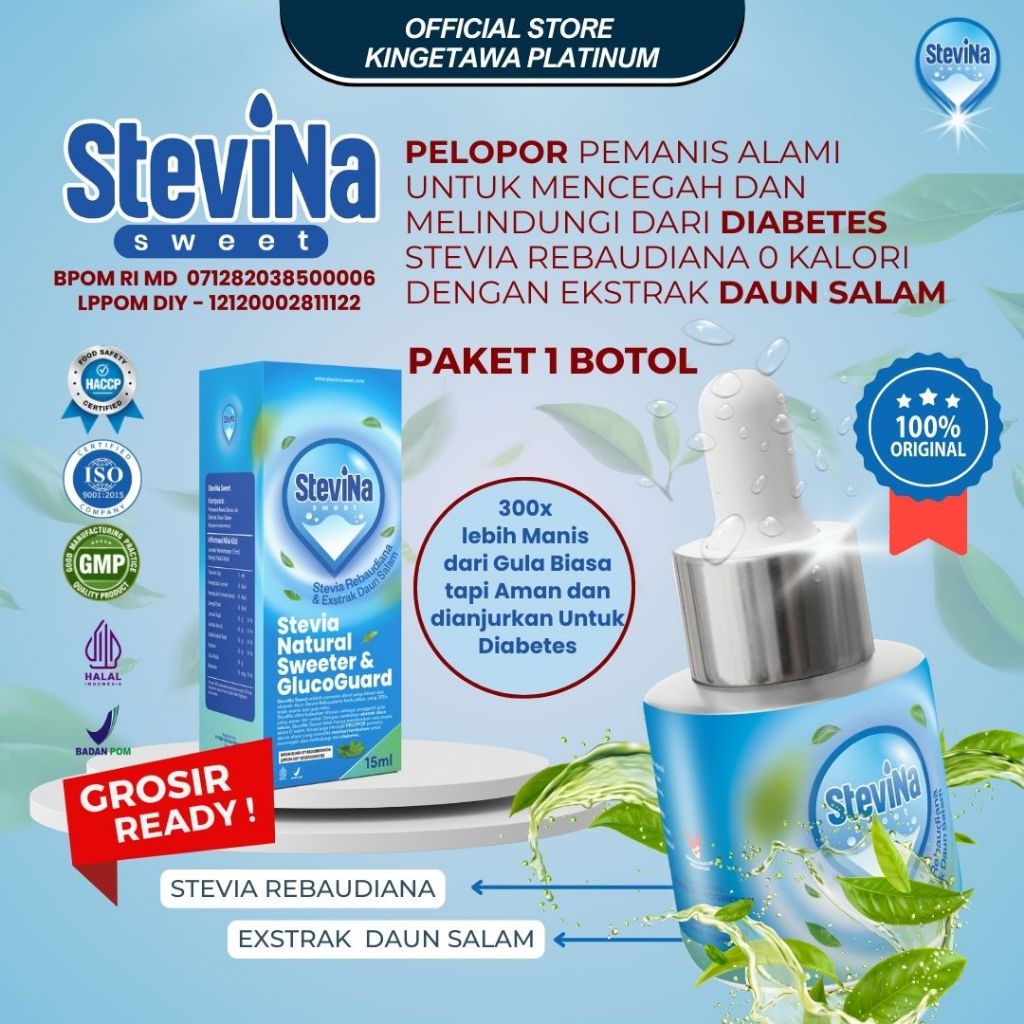 

Stevina Sweet Pemaniis Alami 0 Kalori plus Herbal Daun salam Pengganti Gula Untuk Mencegah Diabetes 1 Botol 15ml/BOTOL
