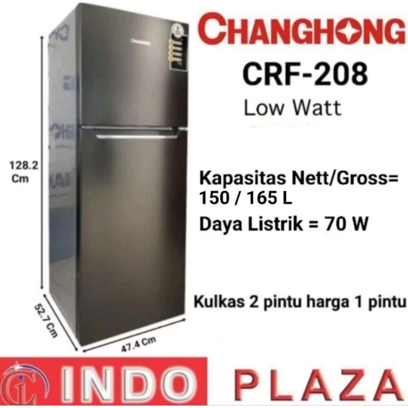 KULKAS CHANGHONG 2 PINTU CRF-208 LOW WATT