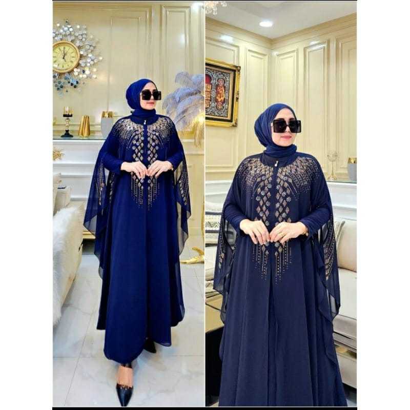 Gamis Abaya Turkey Terbaru / Gamis Wanita Hitam / Abaya hitam Mewah Elegan