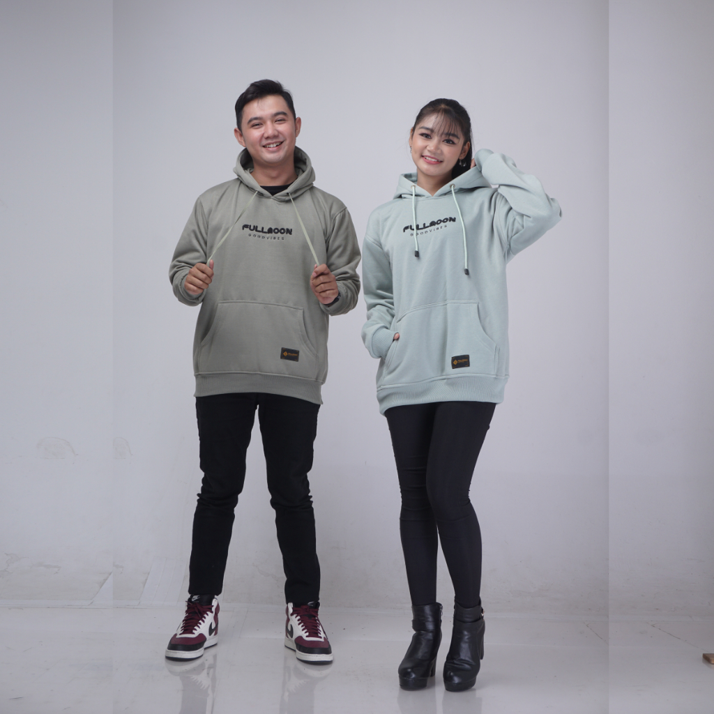 BEST SELLER HOODIE JUMPER FULLMOON BORDIR TIMBUL 3D UNISEX JAKET FULLMOON DEWASA PRIA WANITA