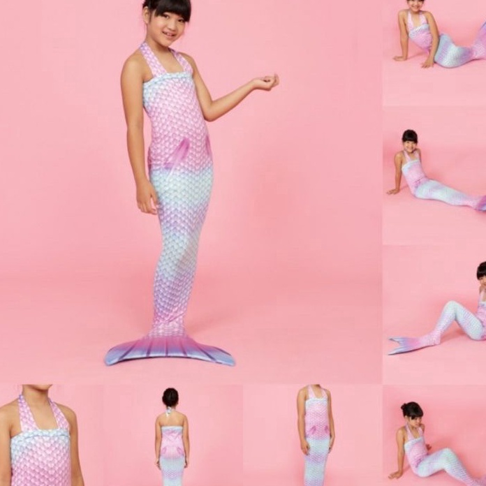 HJ6 Mermaid baju duyung pelangi baju renang model kostum putri duyung anak