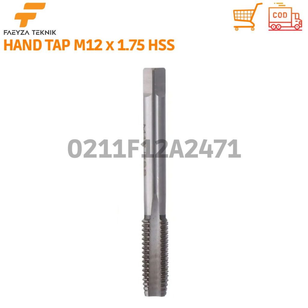 Tap Manual Hand Tap M12 x 1.75 Tap Baut Drat Industri Drat Kasar