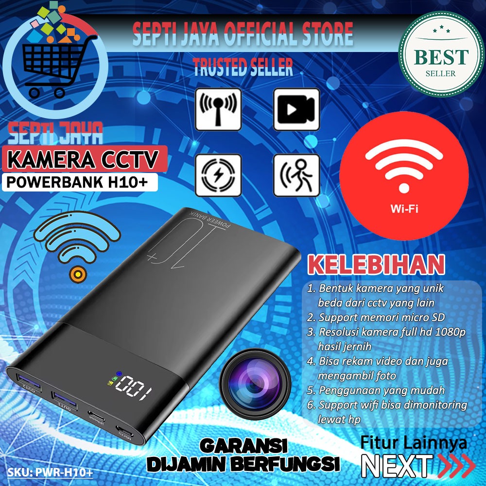 Spy IP Camera Powerbank H10+ WIFI HD 1080P Power bank 10000mAh Kamera Powerbank H10 FULL HD 1080P Re