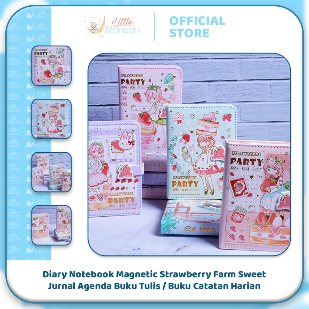

Diary Notebook Magnetic Strawberry Farm Sweet / Jurnal Agenda Buku Tulis / Buku Catatan Harian